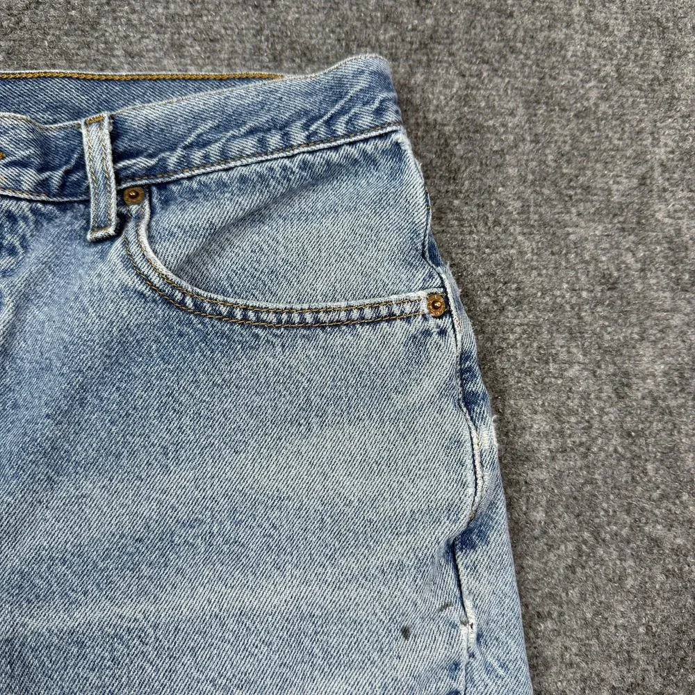 Levis 505 Shorts Mens Size 34 Regular Fit Light Wash Vintage Distressed Denim
